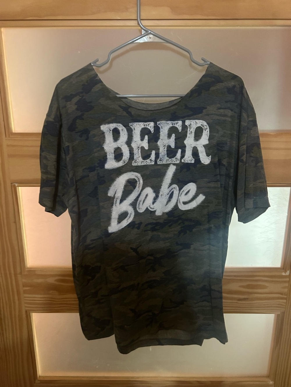 Beer Babe Camo Short Sleeve Tee - Olive Green